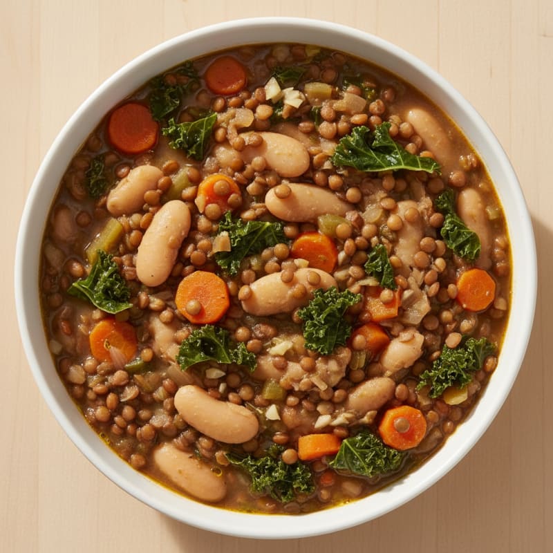 Lentil and Vegetable Stew with Creamy White Beans