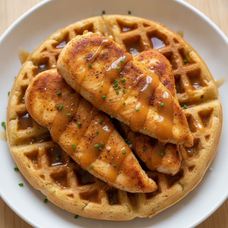 Maple-Glazed Chicken and Waffles