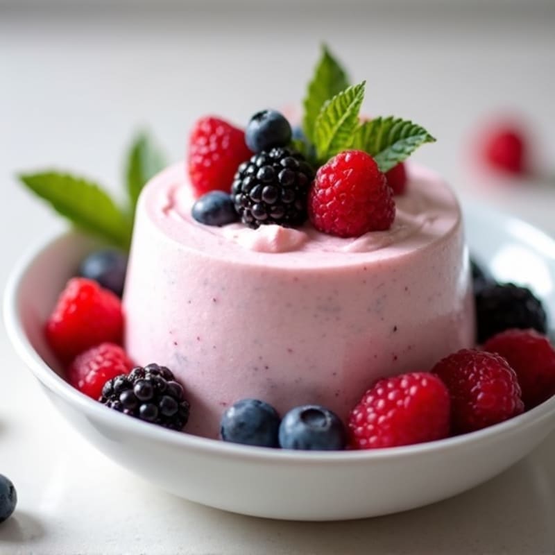 Silky Greek Yogurt Protein Mousse with Mixed Berries