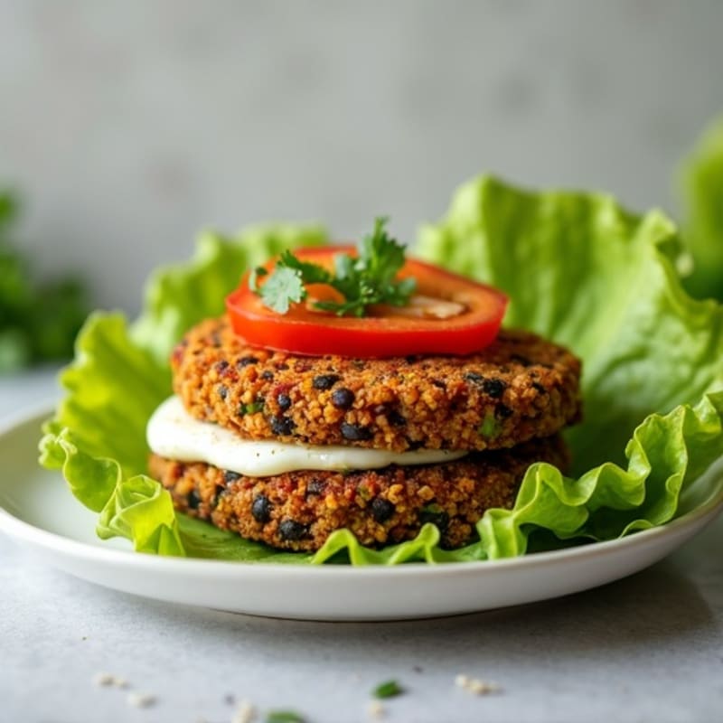 Crispy Black Bean Quinoa Burger Lettuce Wrap