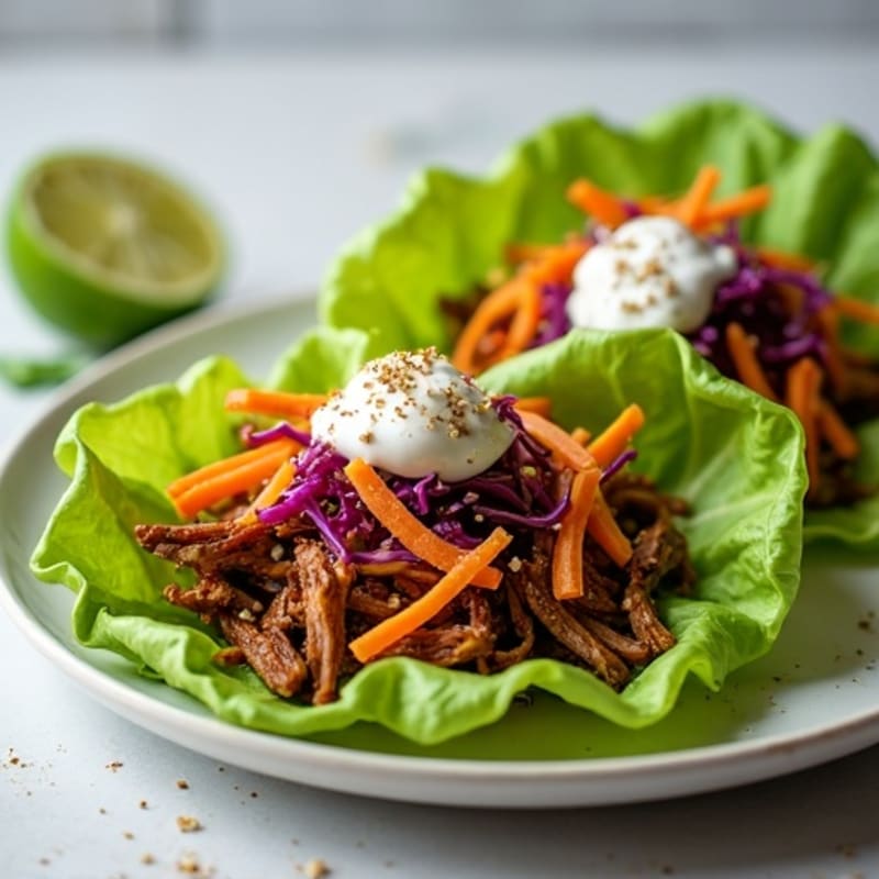 Slow-Cooked Pulled Pork Lettuce Wraps