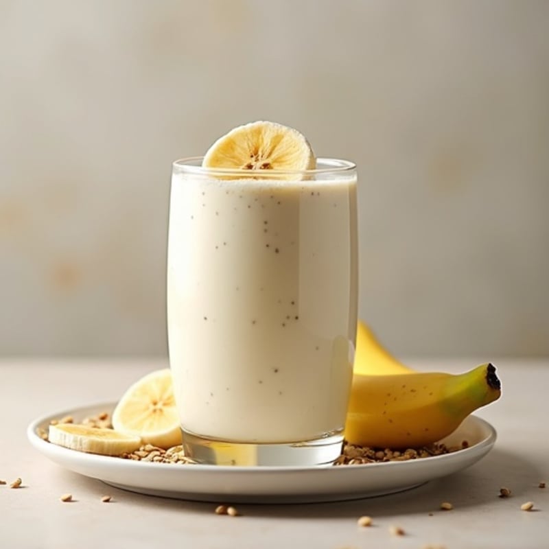 Silky Fermented Milk Protein Smoothie with Banana and Sunflower Seeds