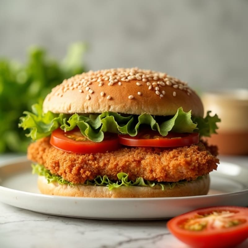 Crispy Air-Fried Chicken Sandwich with Herb Mayo