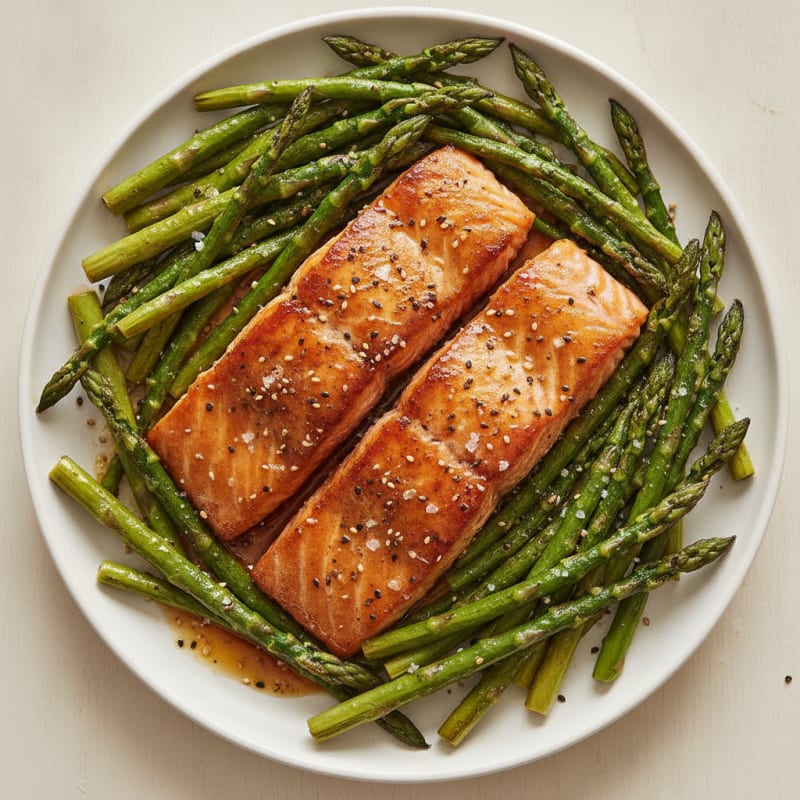 Teriyaki Glazed Salmon with Roasted Asparagus