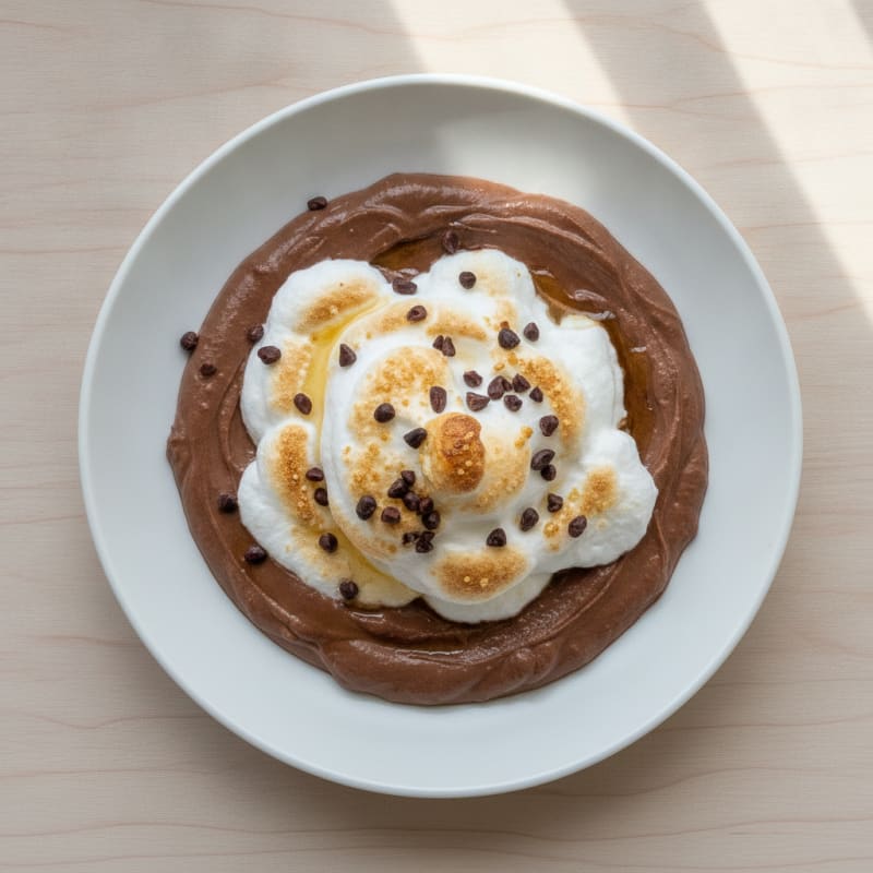 High-Protein Chocolate Greek Yogurt with Egg White Meringue