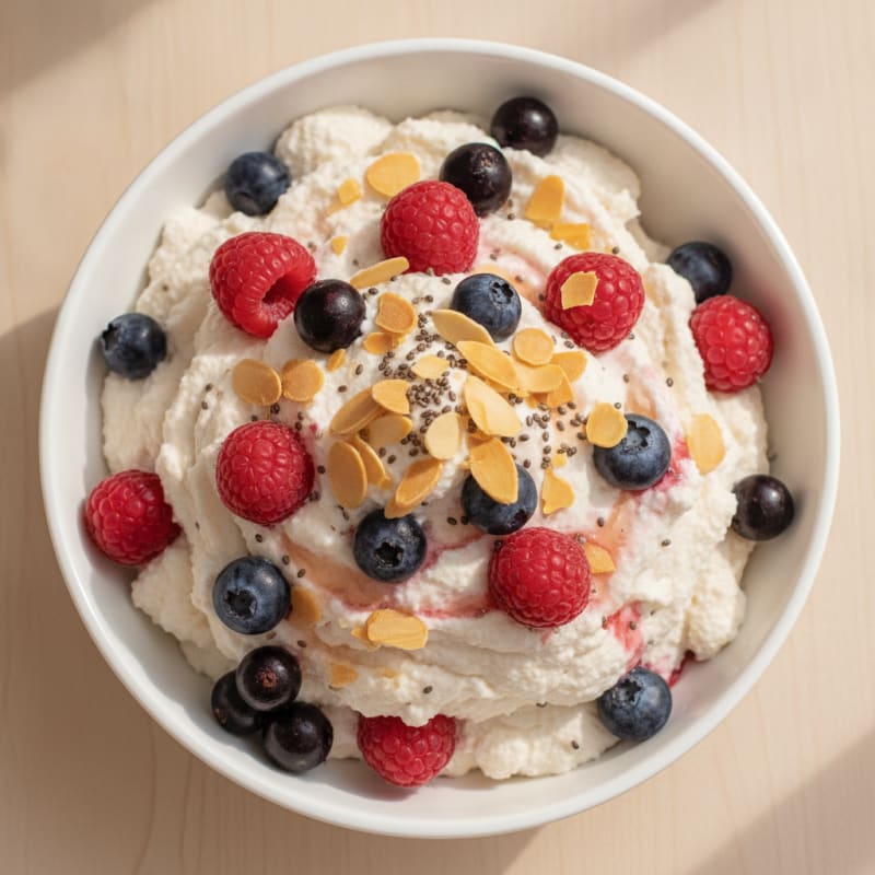 Creamy Greek Yogurt Protein Mousse with Mixed Berries