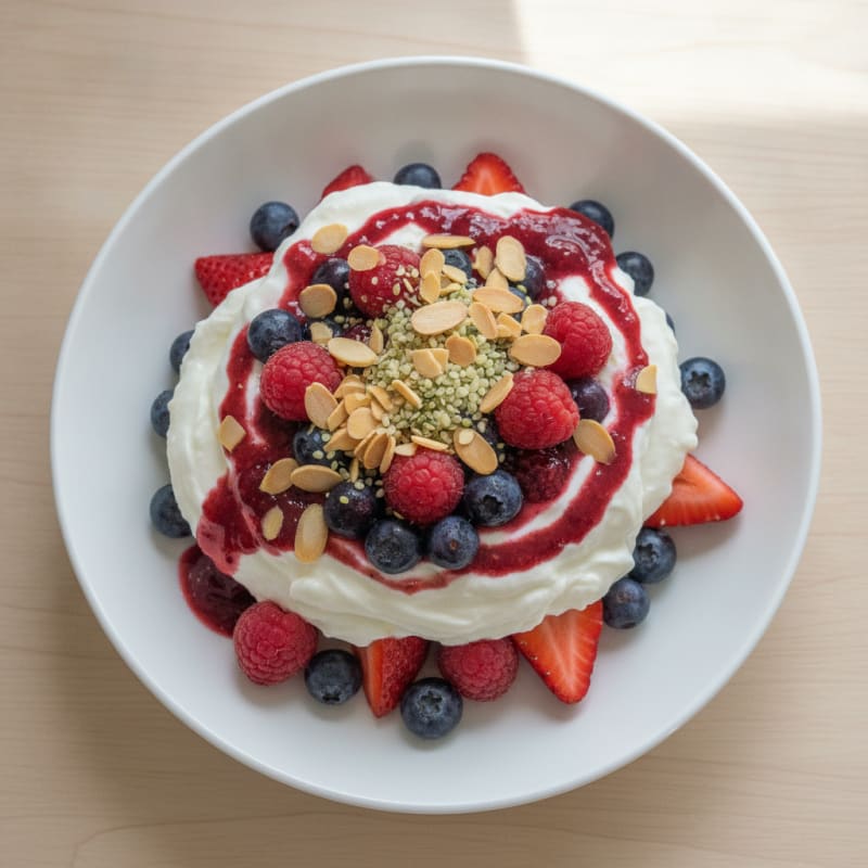 Greek Yogurt Protein Parfait with Mixed Berries