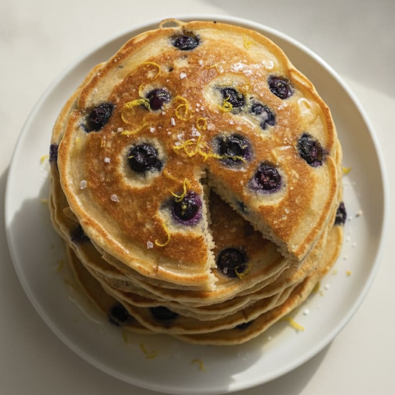 Blueberry Ricotta Pancakes with Lemon Zest