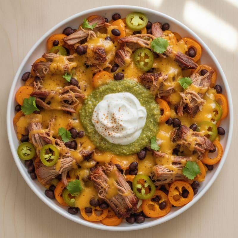Smoky Pulled Pork Nacho Platter