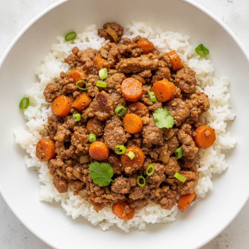 Minced Beef & Carrot Rice Bowl
