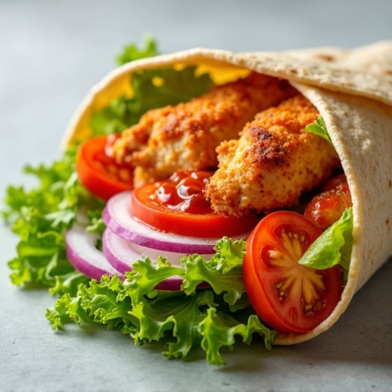 Crispy Buffalo Chicken Wrap with Fresh Veggies