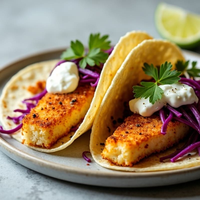 Crispy Baked Fish Tacos with Lime Slaw