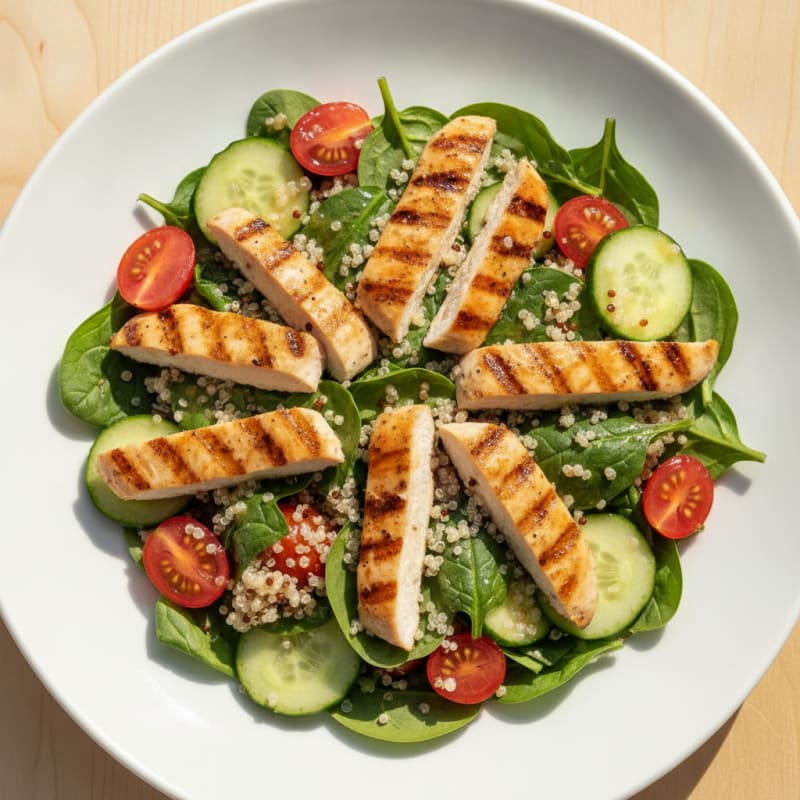 Grilled Chicken and Quinoa Spinach Salad