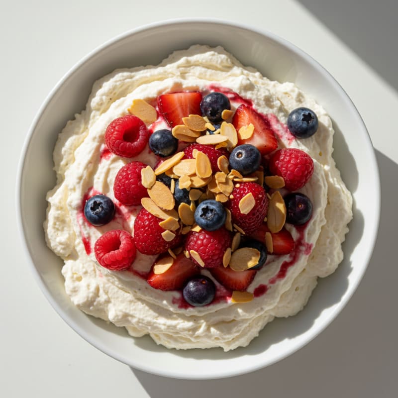 Silky Greek Yogurt Protein Mousse with Mixed Berries