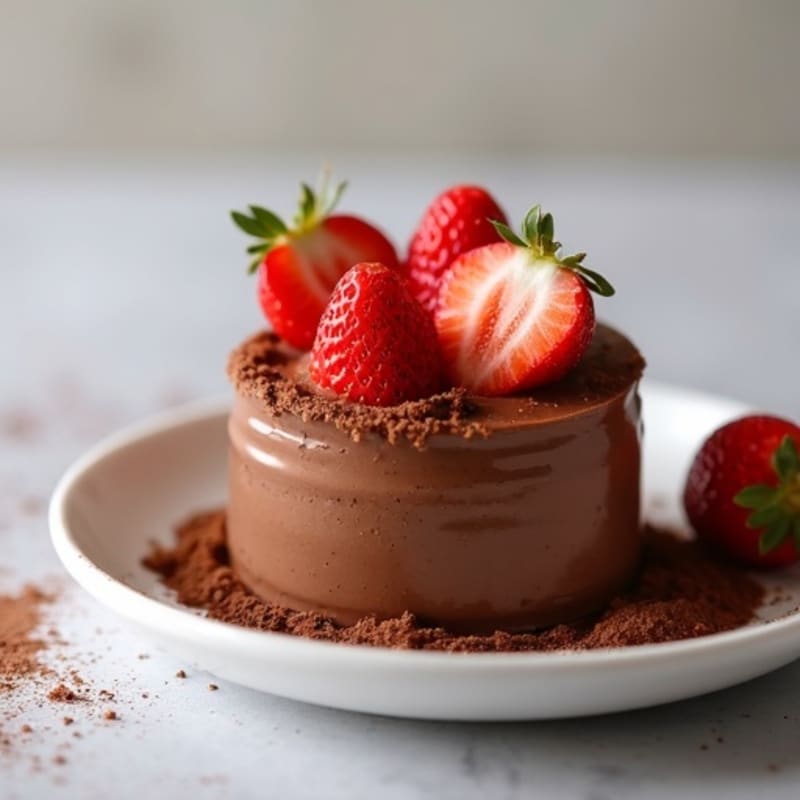 Chocolate Protein Mousse with Fresh Strawberries