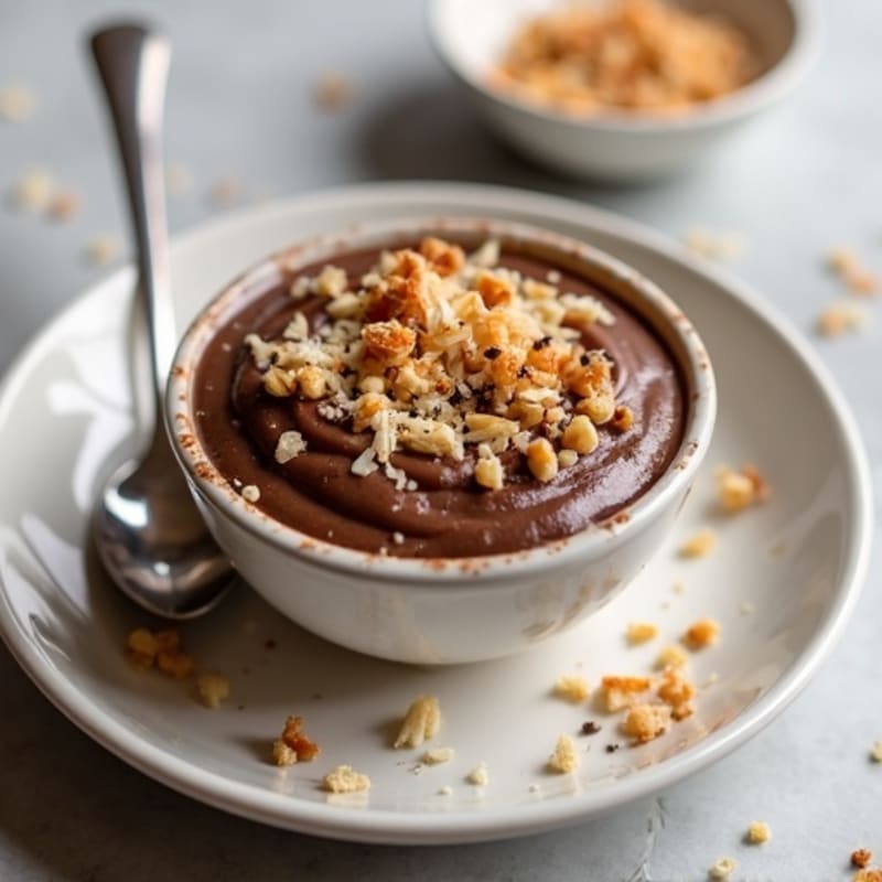 Silky Chocolate Protein Pudding with Toasted Coconut