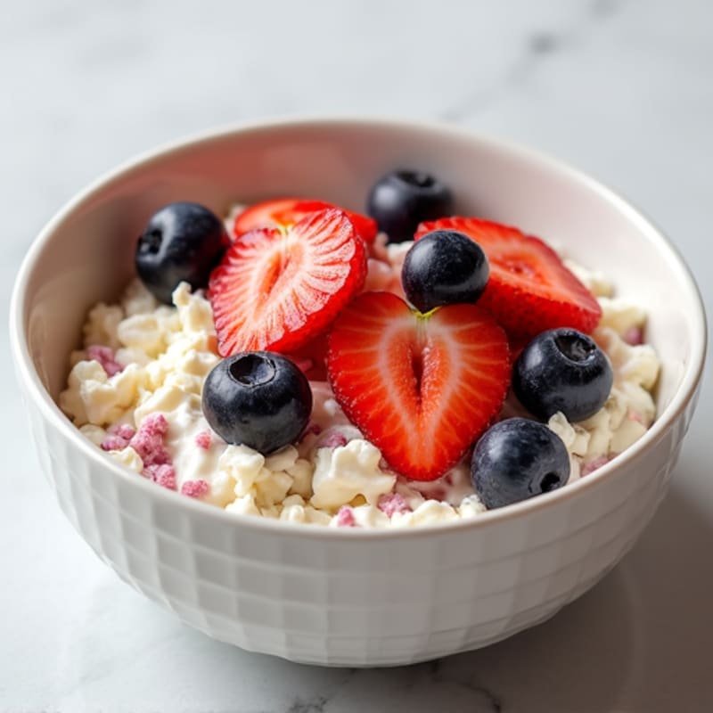 Cottage Cheese and Whey Protein Bowl with Berries