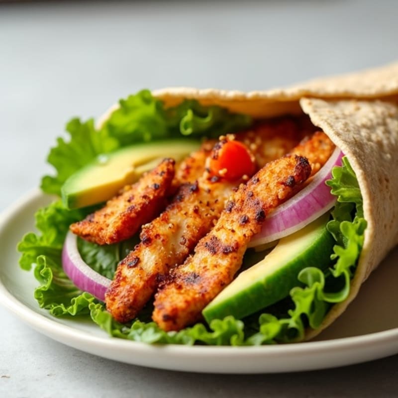 Crispy Grilled Chicken and Fresh Veggie Wrap