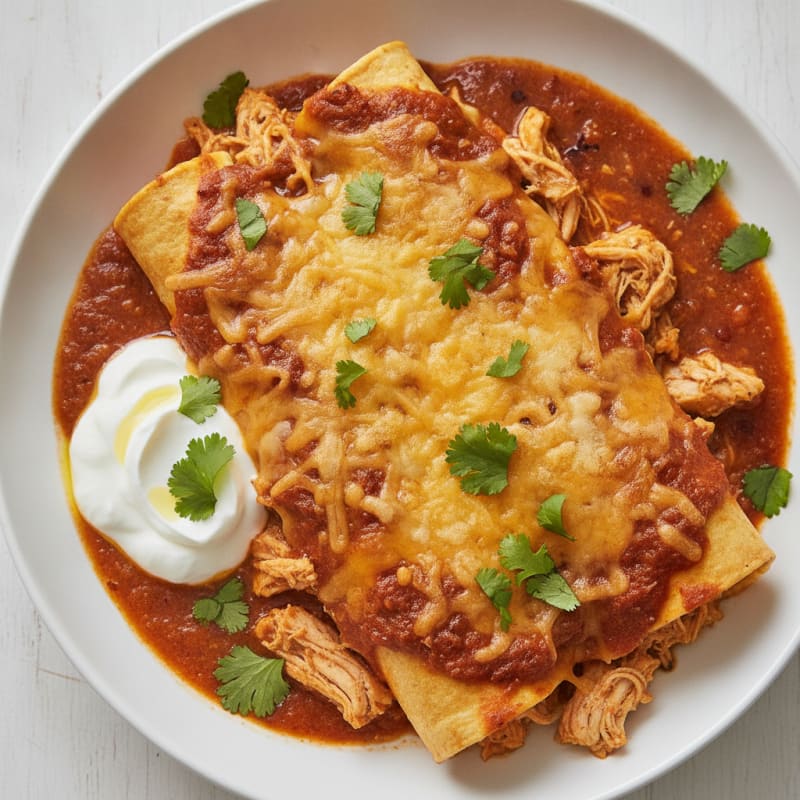 Mexican Chicken Enchiladas with Ancho Chili Sauce