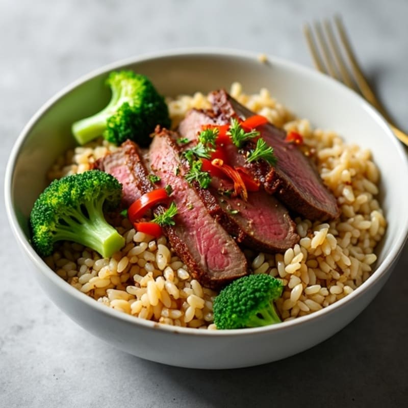 Ginger-Garlic Beef and Broccoli Rice Bowl