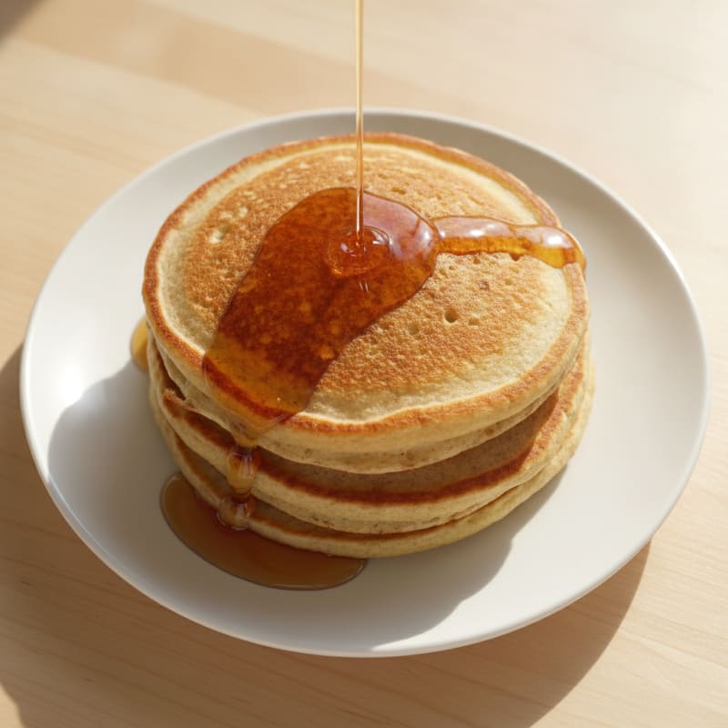 Classic Buttermilk Pancakes with Maple Syrup