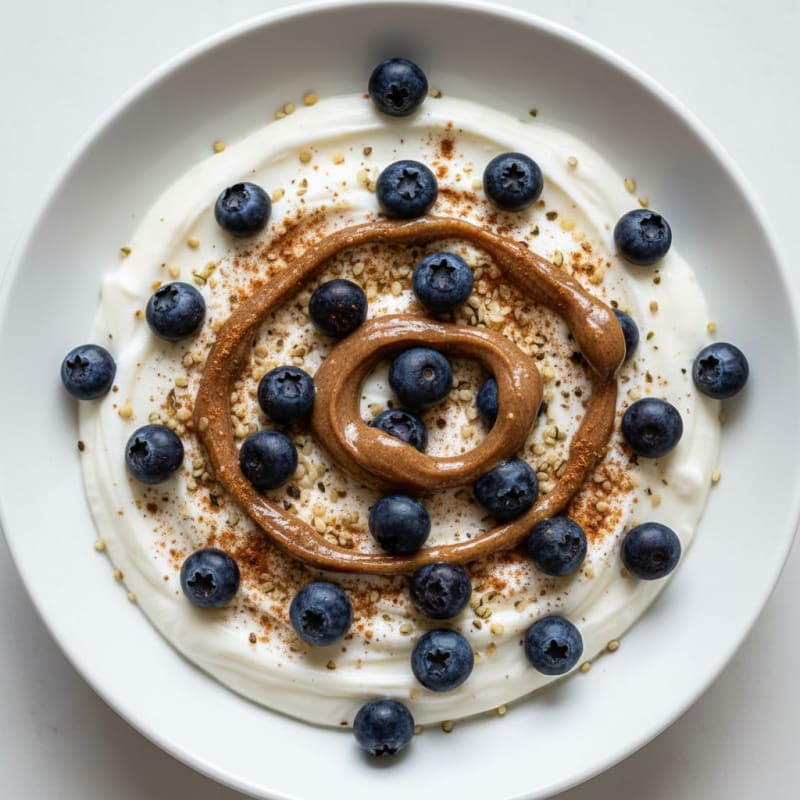 Silky Greek Yogurt Bowl with Hemp Seeds and Almond Butter