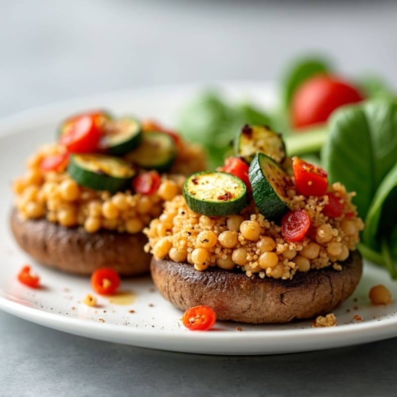 Hearty Stuffed Portobello Mushrooms with Quinoa and Roasted Vegetables