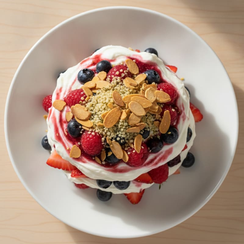 Greek Yogurt Protein Parfait with Mixed Berries