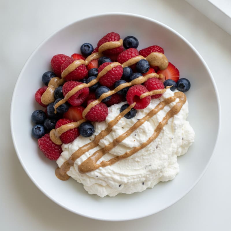 Silky Greek Yogurt Protein Mousse with Mixed Berries