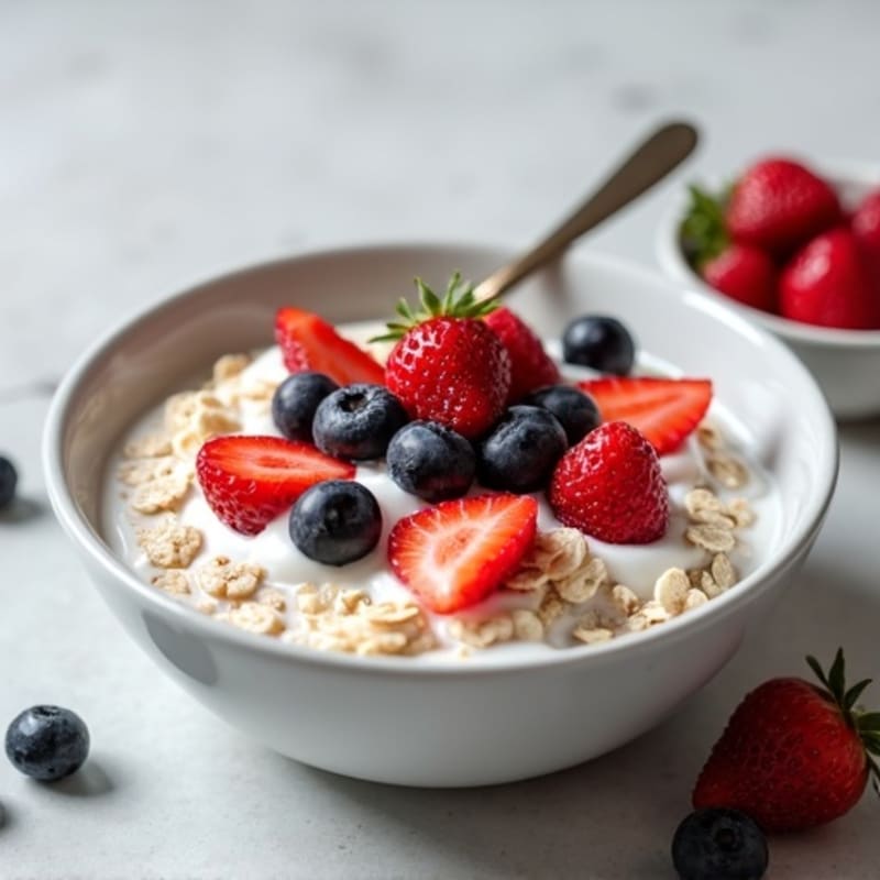 Protein Oatmeal with Greek Yogurt and Berries