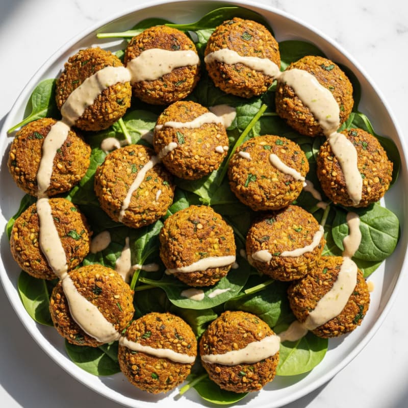 Crispy Herb Falafel with Zesty Tahini