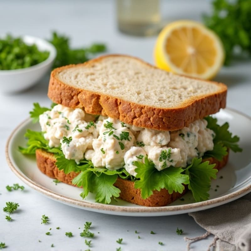 Creamy Chicken Salad Sandwich with Fresh Herbs