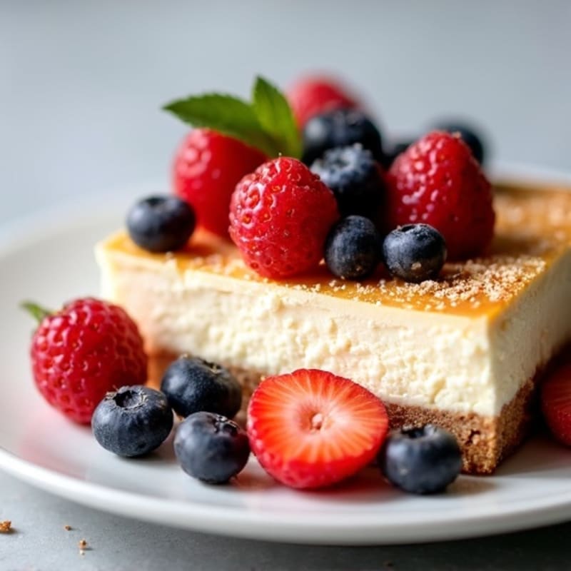 Cottage Cheese Protein Cheesecake with Mixed Berries