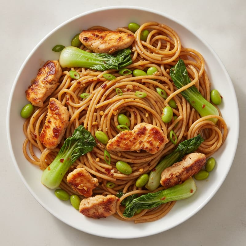 Soy Garlic Wheat Pasta