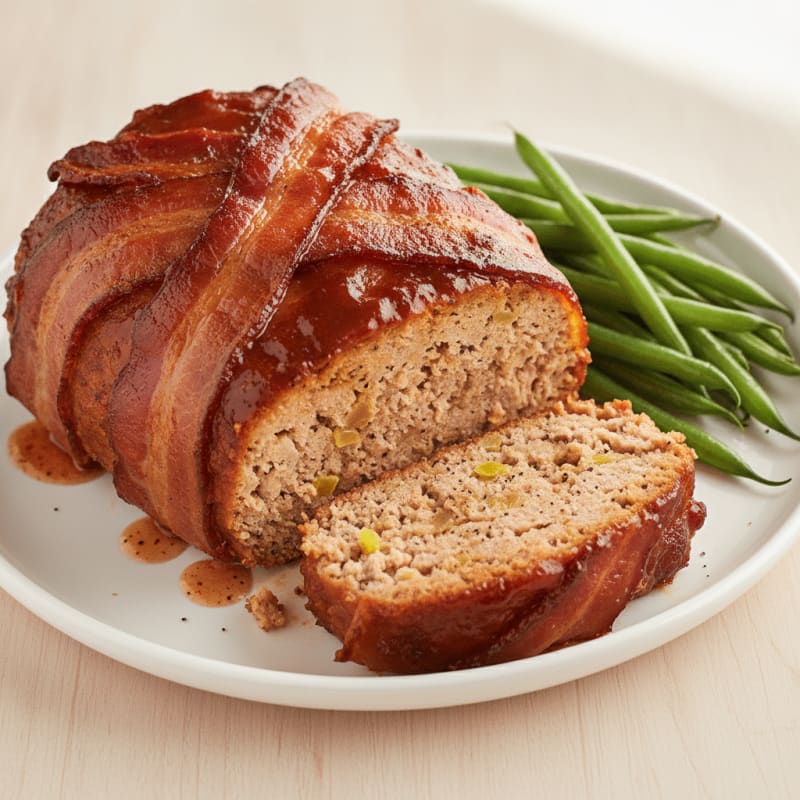 BBQ Bacon-Wrapped Meatloaf with Glaze