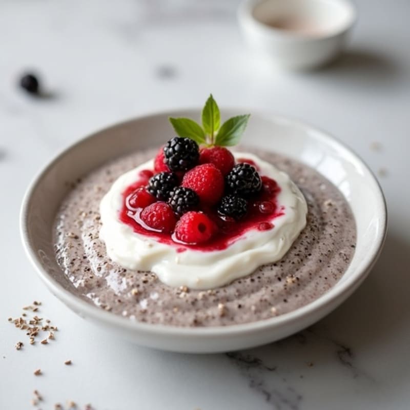 Creamy Coconut Chia Pudding with Fresh Berry Compote