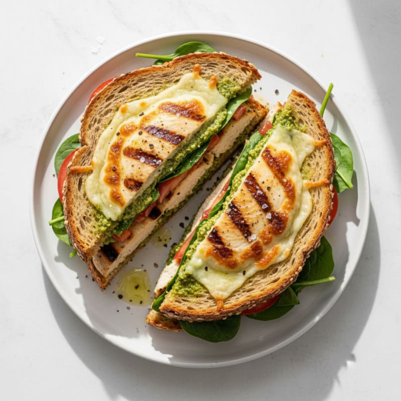 Grilled Chicken Pesto Sandwich with Provolone