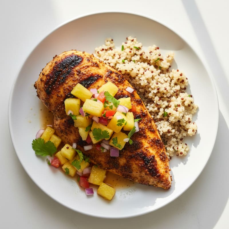 Smoky Grilled Jerk Chicken with Pineapple Salsa