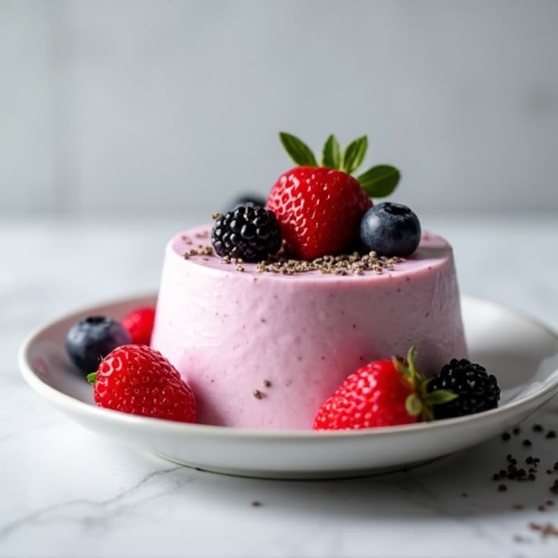 Greek Yogurt Protein Pudding with Mixed Berries
