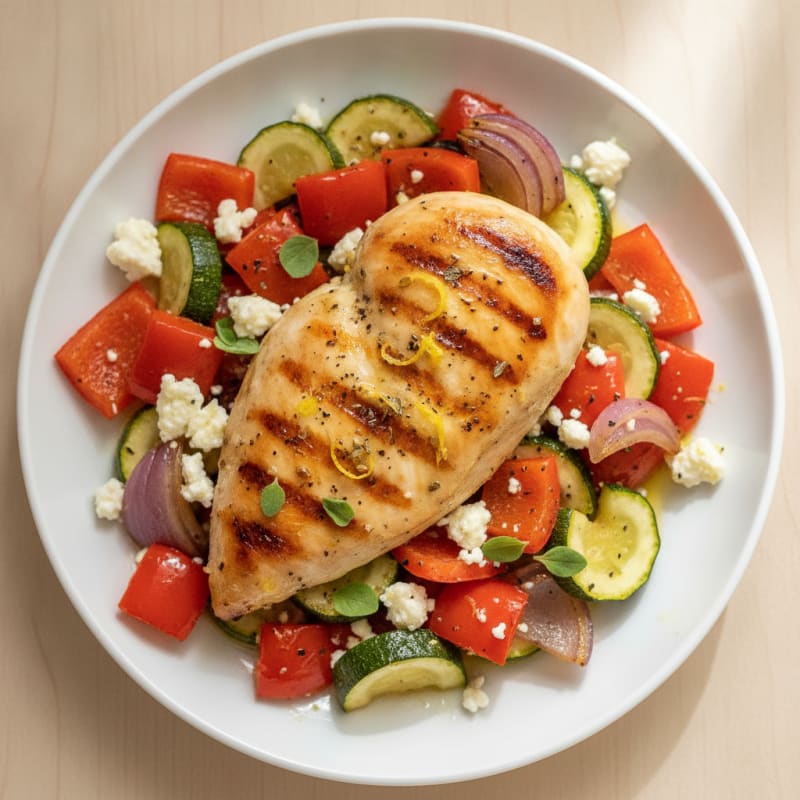 Lemon-Herb Greek Chicken with Roasted Vegetables
