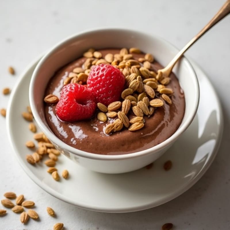 Chocolate Protein Mousse with Toasted Sunflower Seeds