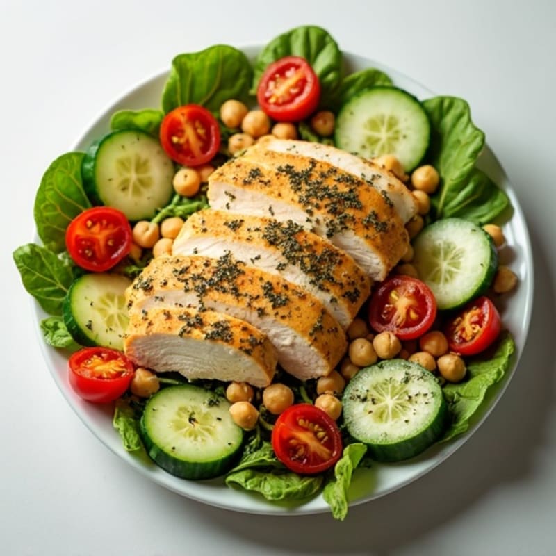 Herb-Roasted Chicken and Chickpea Salad with Creamy Lemon Dressing