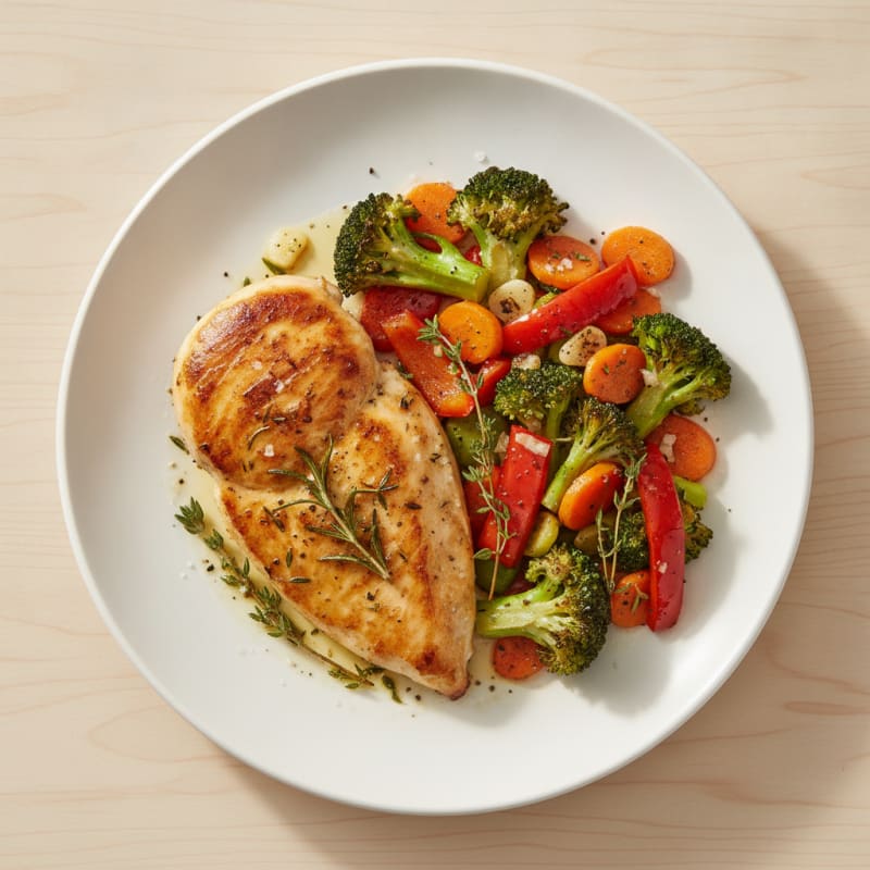Pan-Seared Chicken with Roasted Vegetables
