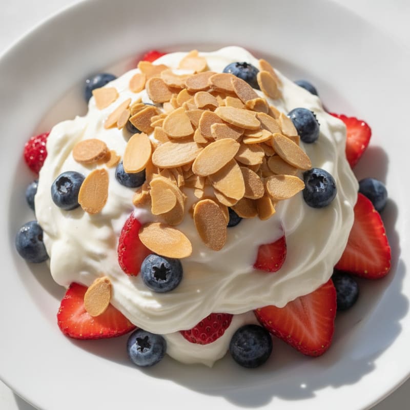Greek Yogurt Protein Parfait with Berries and Almonds