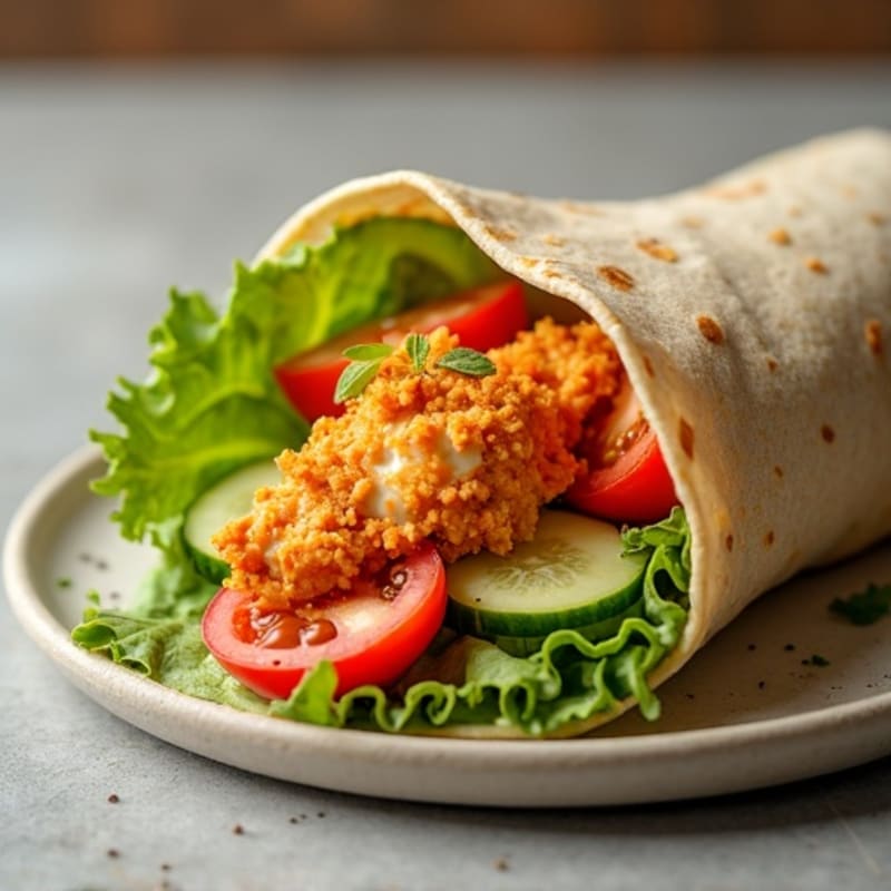 Crispy Buffalo Chicken Wrap with Fresh Veggies