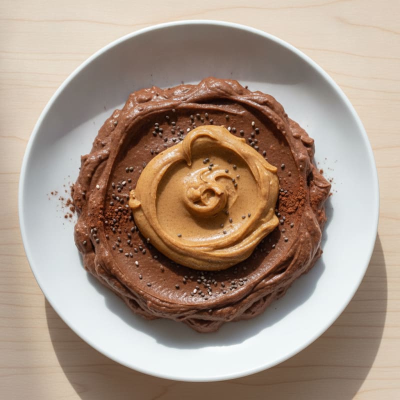 Creamy Chocolate Protein Pudding with Almond Butter and Chia
