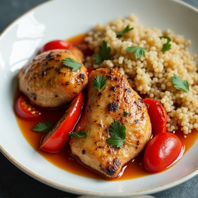 Hearty Braised Chicken with Bell Peppers and Tomatoes