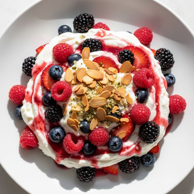 Greek Yogurt Protein Parfait with Mixed Berries