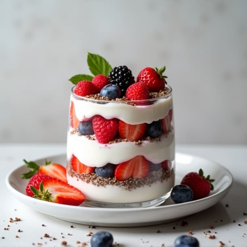Greek Yogurt Protein Parfait with Berries and Chia