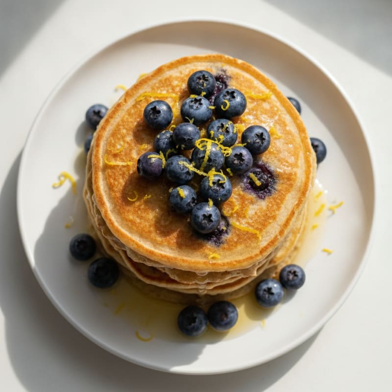 Blueberry Ricotta Pancakes with Lemon Zest